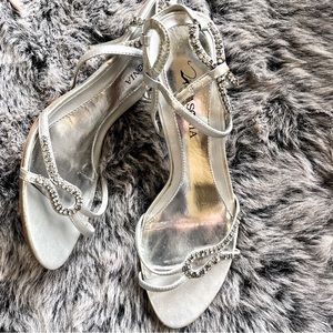 Silver party heels with purchase size 9